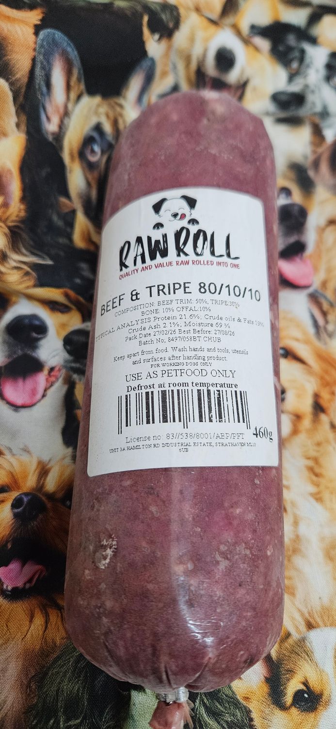Raw Rolls Beef &amp; Tripe Complete 460g