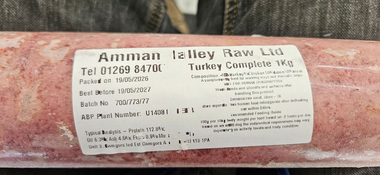 Amman Valley Raw 1kg Turkey Complete