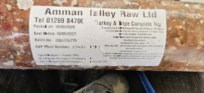 Amman Valley Raw 500g Turkey &amp; Tripe Complete