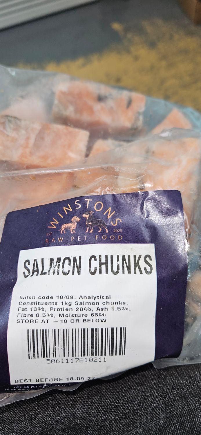 Winston Raw Salmon Chunks 1kg