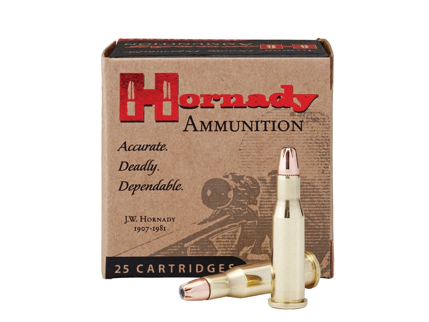 218 Bee Hornady Custom Ammunition 45 Grain Jacketed Hollow Point Box of 25