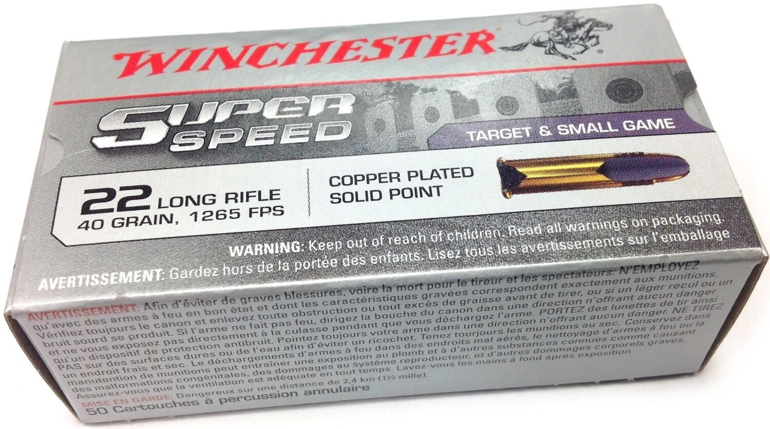 22 LR Winchester Super Speed 40gr Ammunition