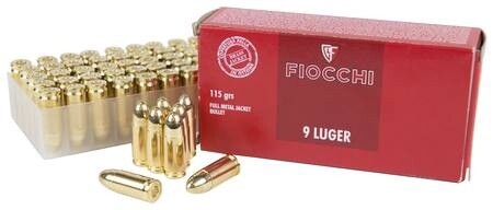 9mm Luger Fiocchi 115 gr FMJ