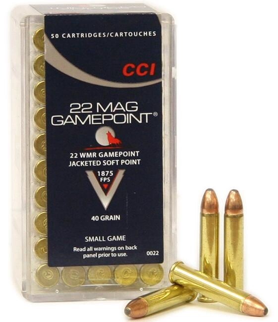 22 WMR CCI Gamepoint 40 gr JSP 1875 FPS