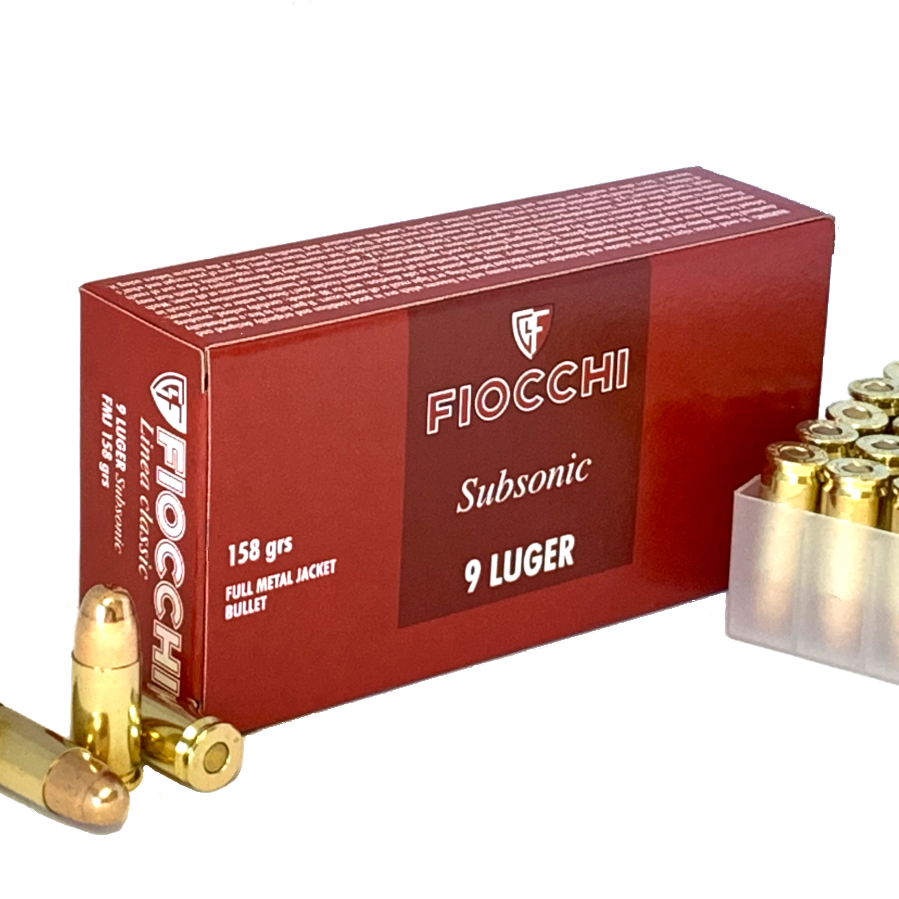 9mm Luger  158gr Subsonic FMJ.