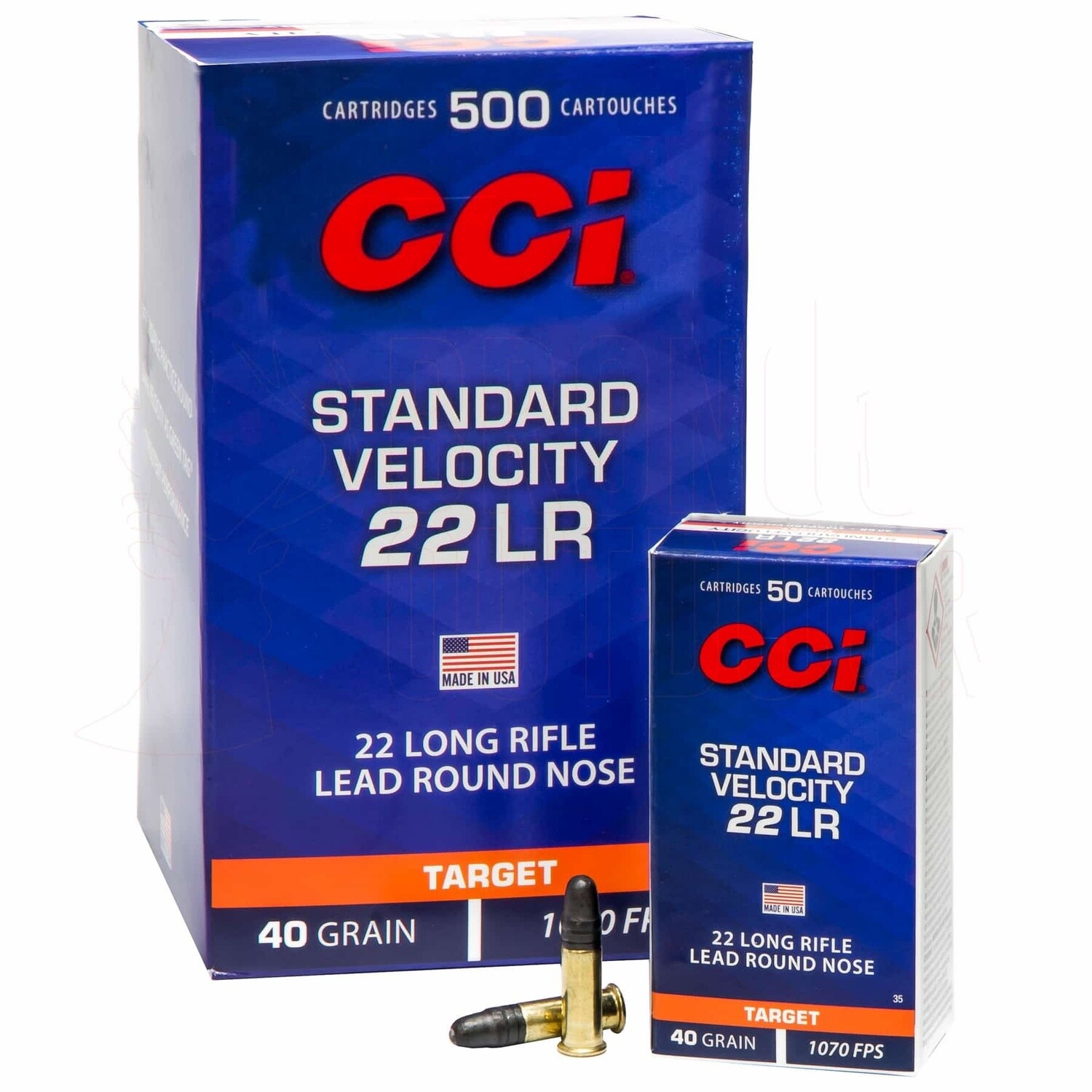 22LR Standard Velocity 40gr Lead Round Nose 1070fps, Size: 50 Rounds Box