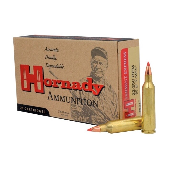 22-250 Rem 55gr V-Max Ammunition Box of 20