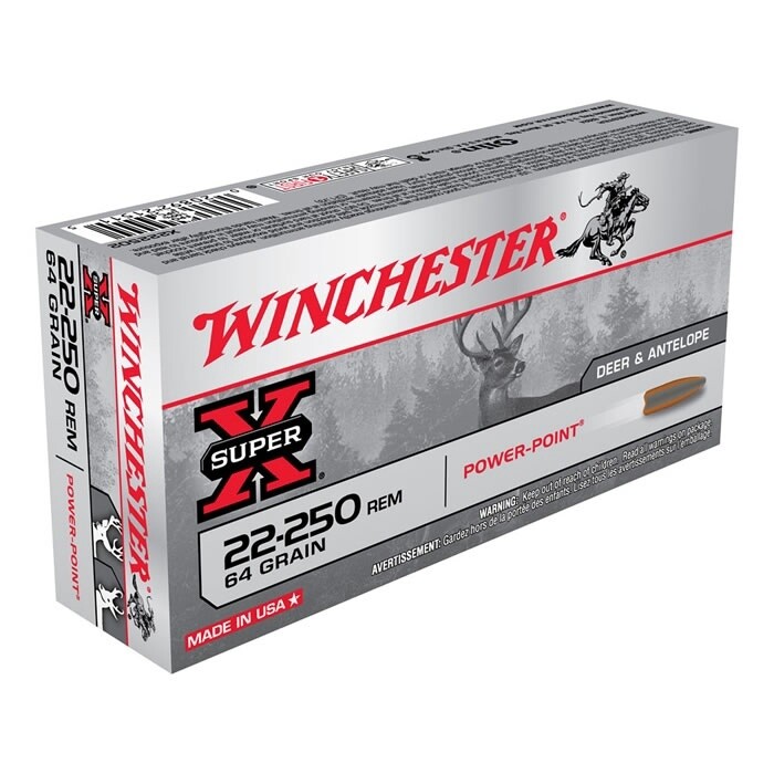 22-250 Rem Winchester SuperX 64gr PP