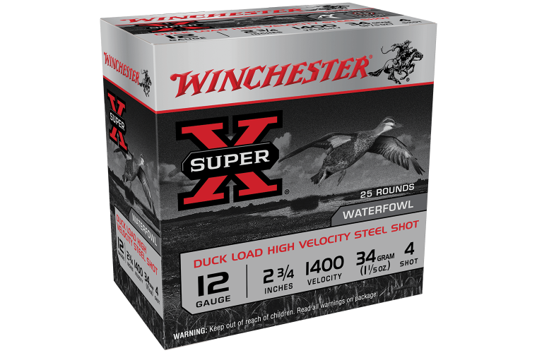 12g Winchester SX Duck Load Steel 34gm 2D&quot; 4 (25)