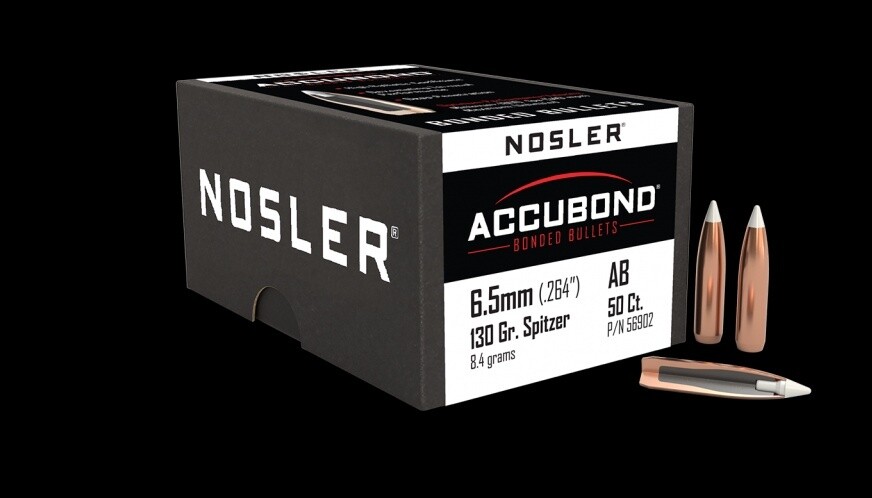 6.5mm Nosler 130gr Spitzer Accubond (50)