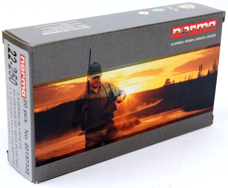 22-250 Norma 53gr Soft Point *20 Rounds