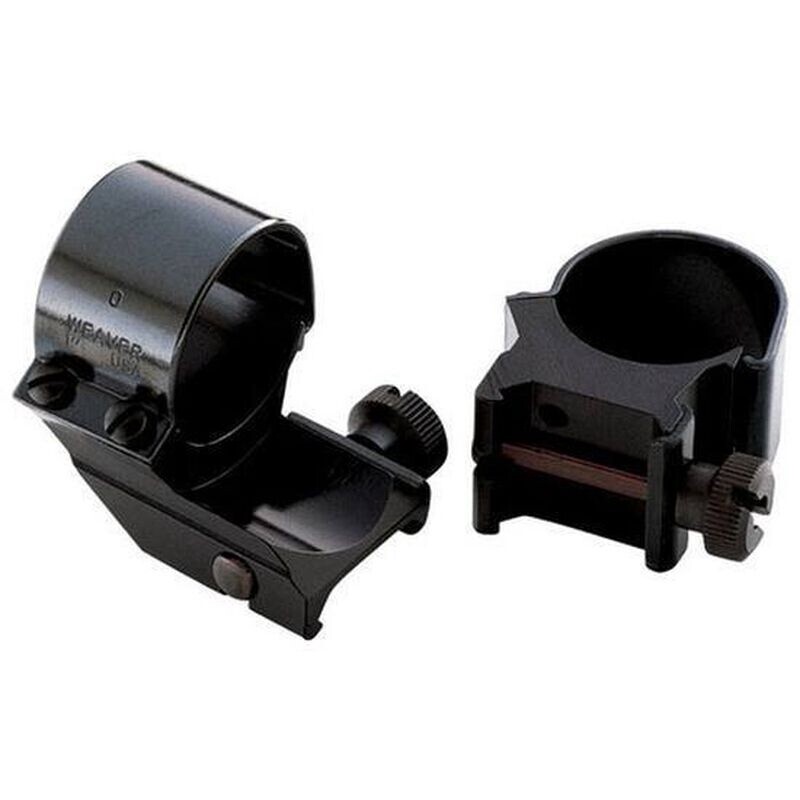 Weaver 1&quot; Detachable Top Mount Rings Medium Thumbscrews Satin Black 49090