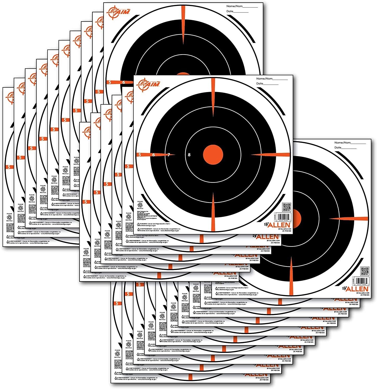 Non adhesive bullseye target 8 inch