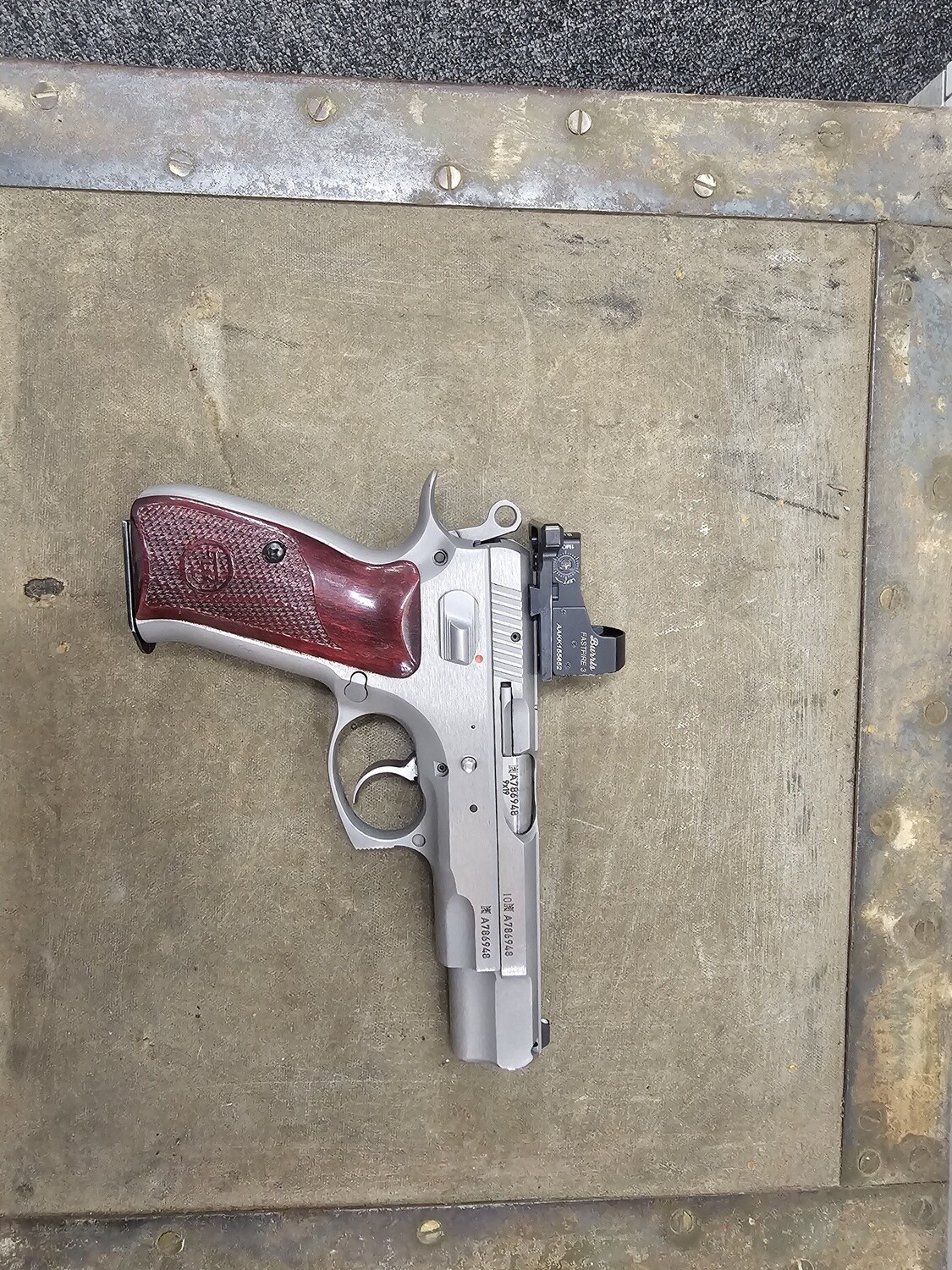 9mm CZ75B Brushed Stainless Revolver - Package