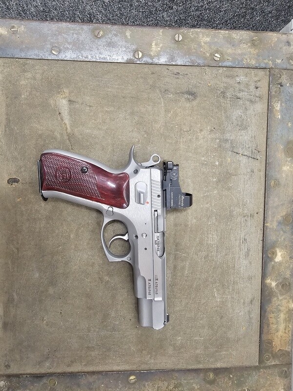 9mm CZ75B Brushed Stainless Revolver - Package