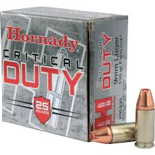 9mm Luger+P Hornady 135gr Flexlock Critical Duty Ammunition Box of 25