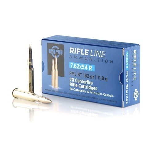 7.62x54R, PPU, SP-BT, 150 Grain, 20 Rounds