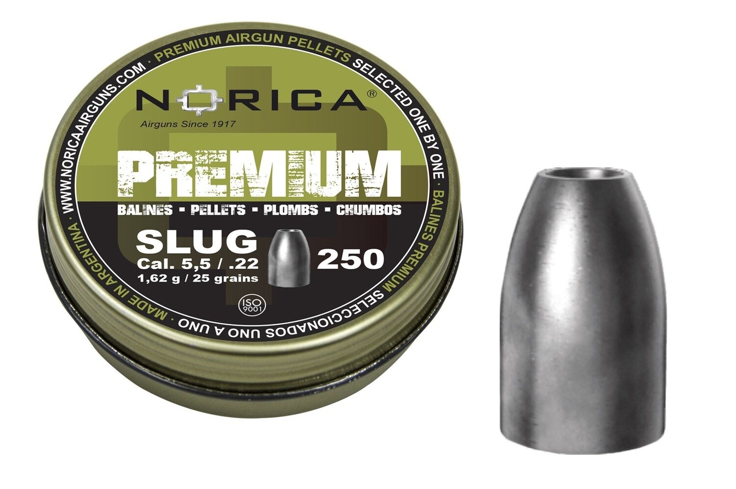 25 Cal Norica Air Rifle Pellets, tin of 200