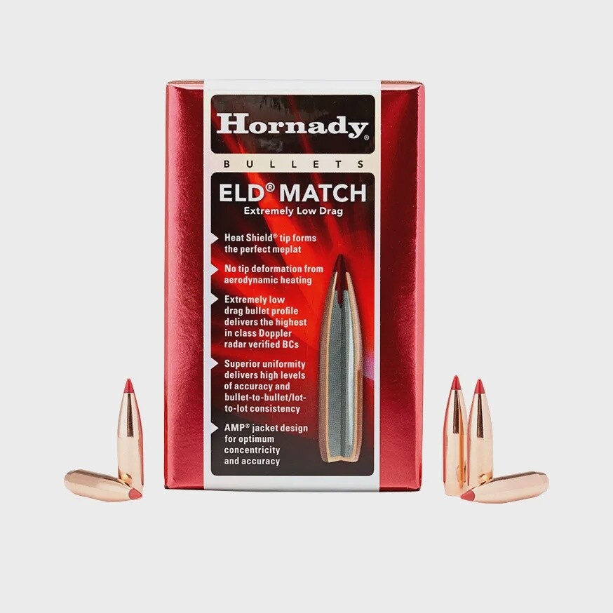 6.5mm Hornady .264 dia 120gr ELD Match Projectiles Box of 100