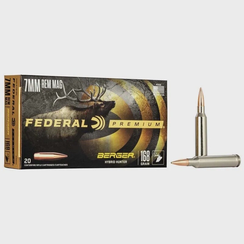 7mm Rem Mag Federal 168gr Premium Berger Hunter 20rnds