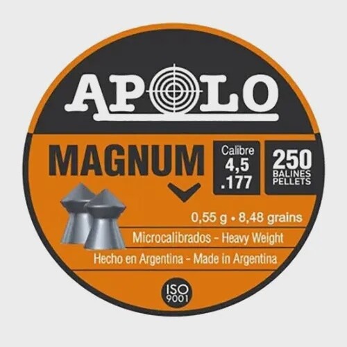 177 Apolo Magnum Pointed Airgun Pellets (Tin 250)