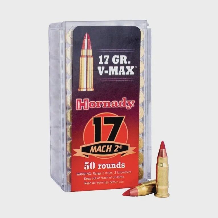 17 Mach 2  - Hornady 17gr V-Max Ammunition Box of 50
