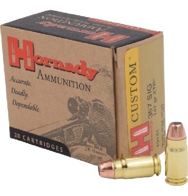 357 Sig Hornady 147gr JHP XTP Pistol Ammunition Box of 20