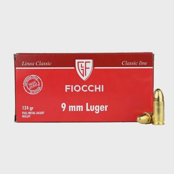 9mm Luger Fiocchi 124gr FMJ