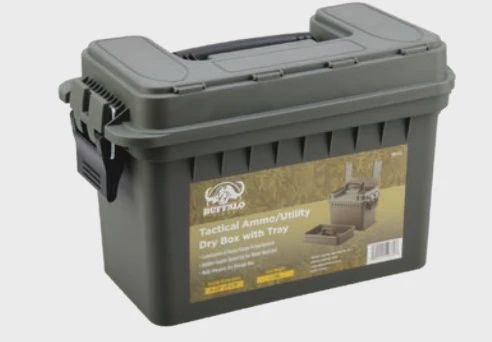 Buffalo River Utility Dry Storage Box With Tool Tray OD Green 397mmx203mmx254