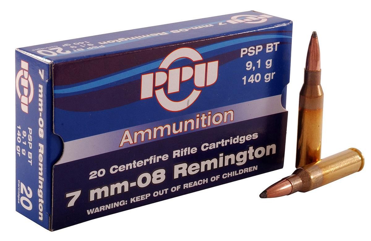 7mm-08 PPU Prvi Partizian  140gr Soft Point Boat Tail *20 Rounds
