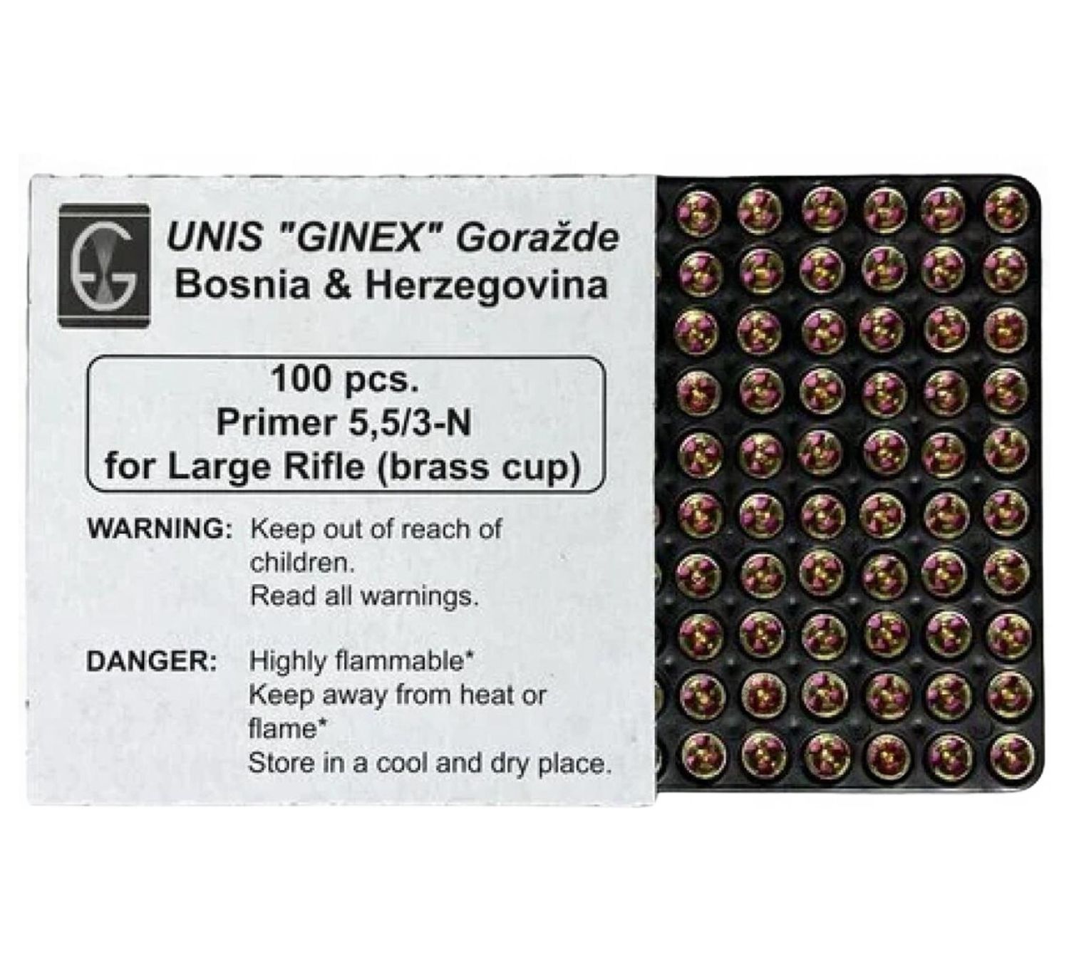 Unis &quot;Ginex&quot; Gorazde Primer 5,5/3-N Large rifle Magnum