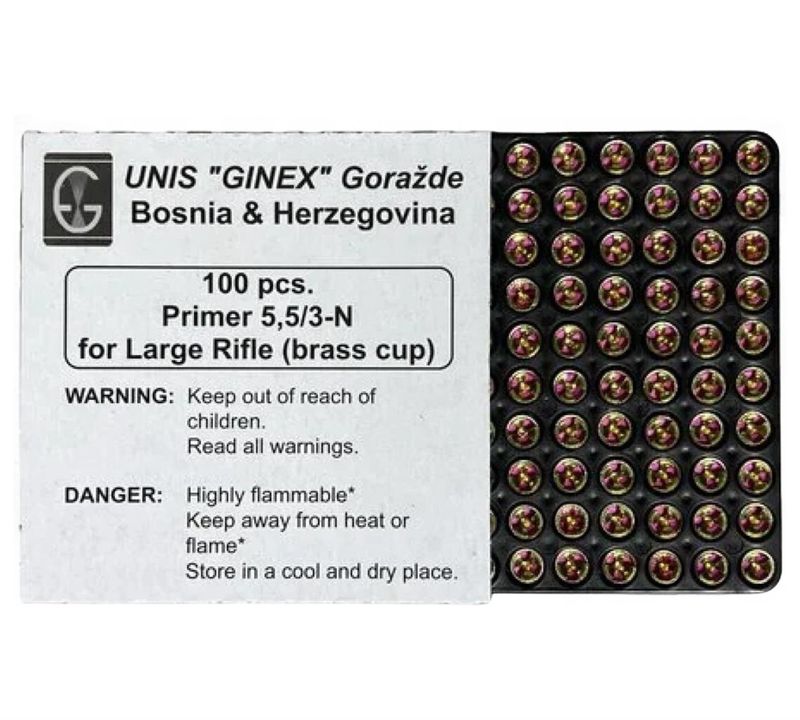 Unis &quot;Ginex&quot; Gorazde Primer 5,5/3-N Large rifle Magnum