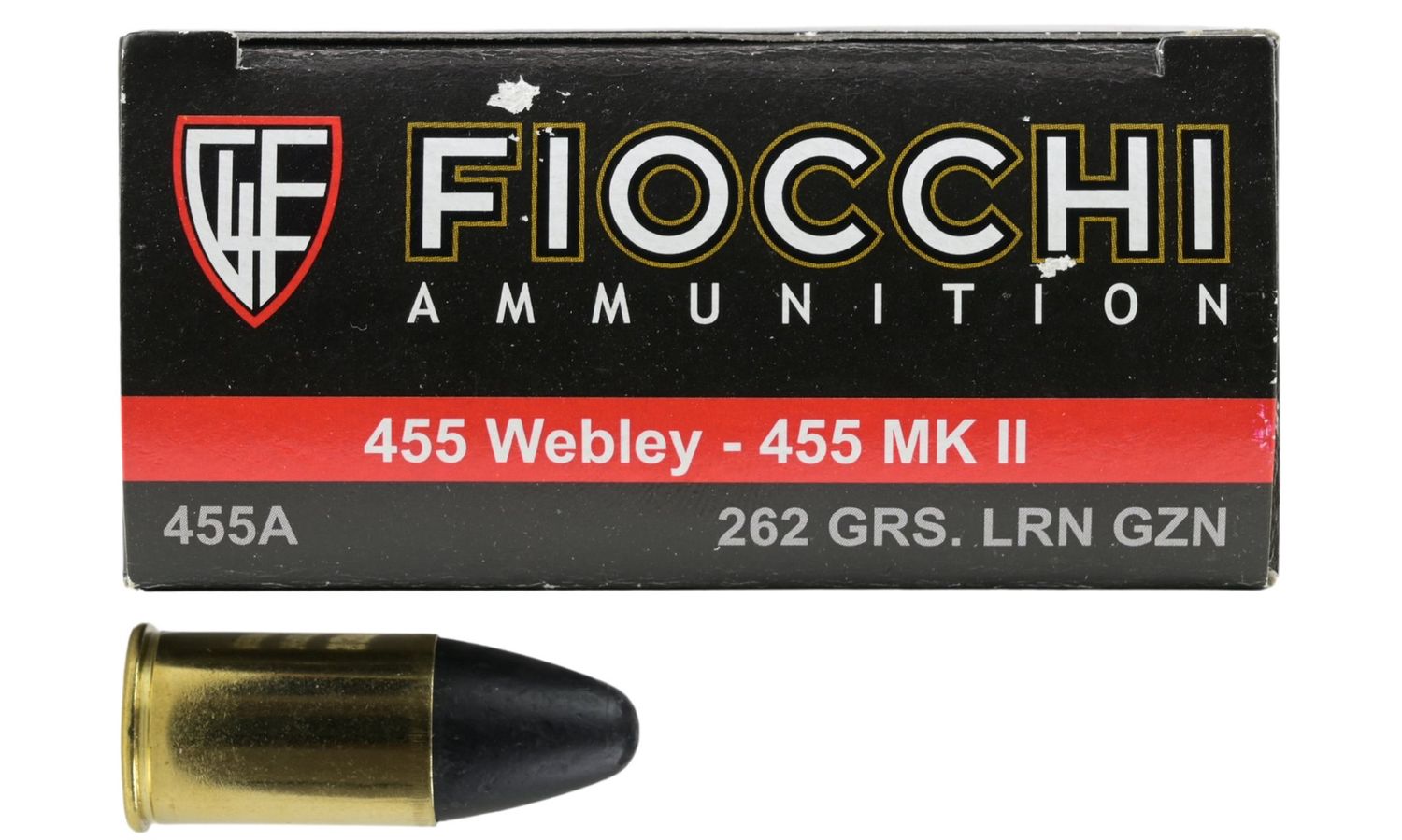 Fiocchi 455 Webley MK II 262gr Lead Round Nose