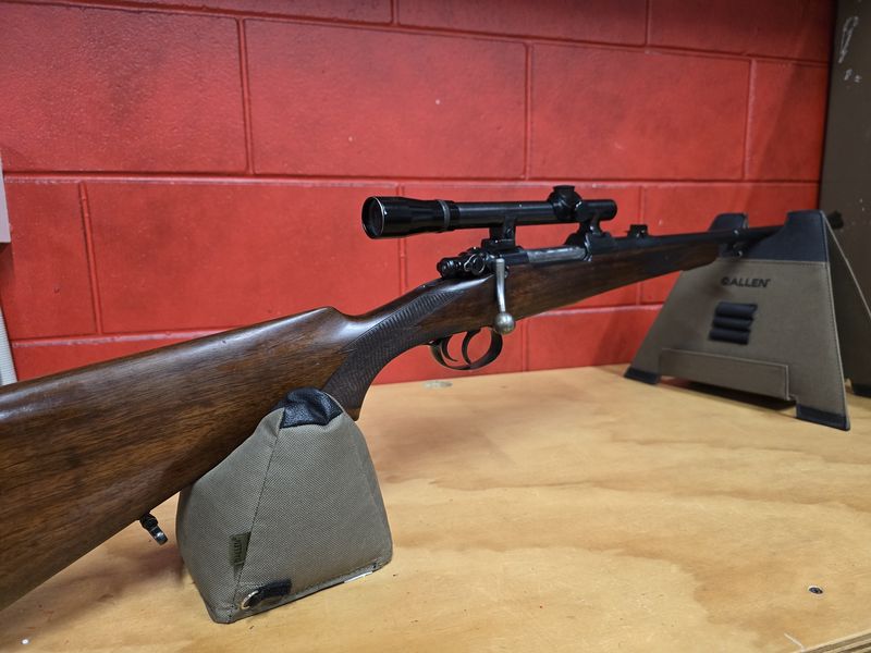 8x60S Bruno Model 21 with a Pecar Berlin 2 3/4 x 64 scope