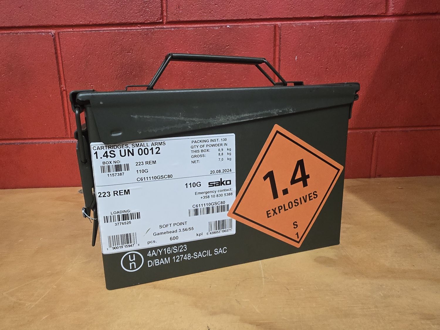 223 Sako Gamehead 55gr (600 rounds)