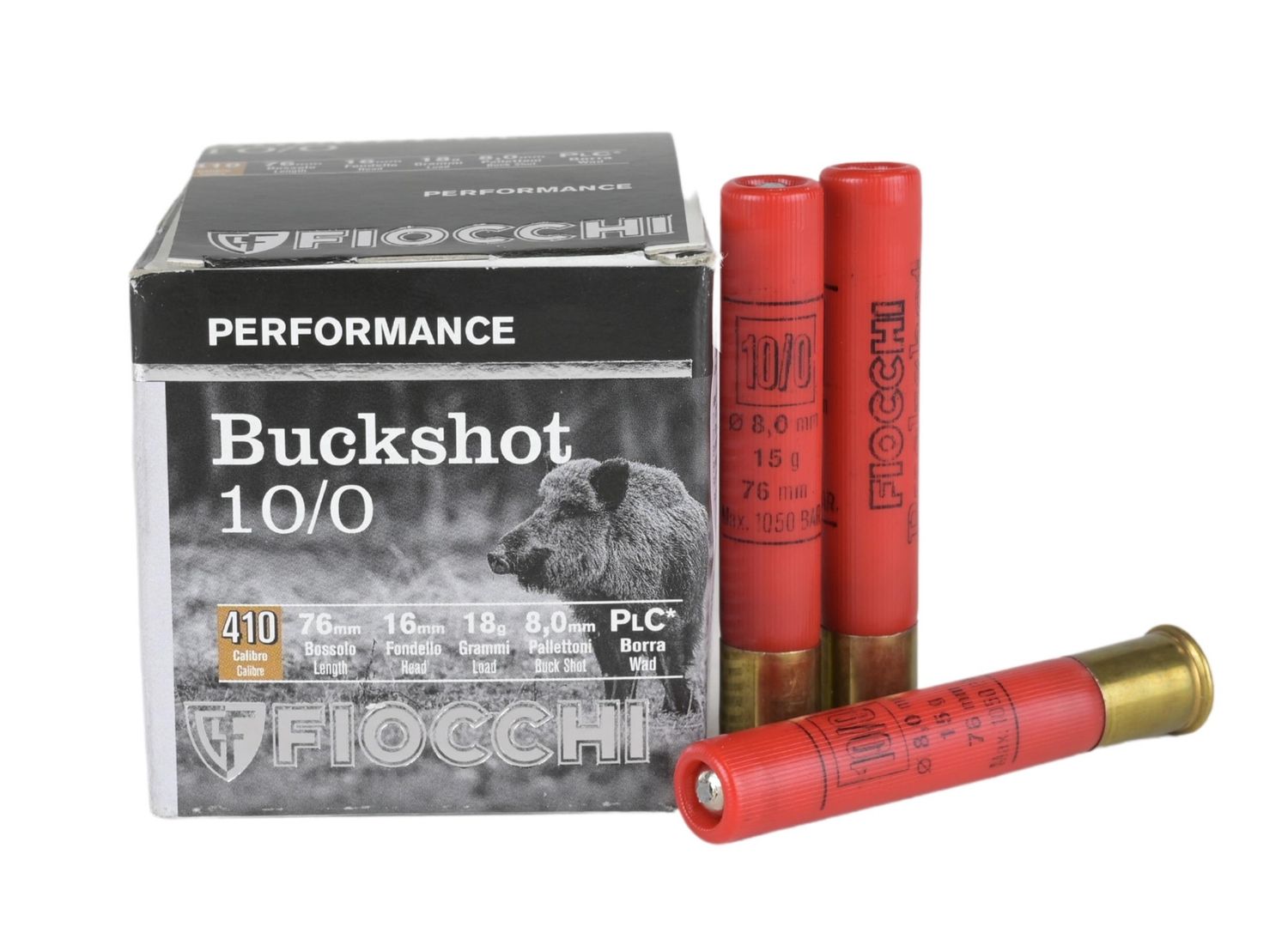 410ga Fiocchi #0 BuckShot 18gr 76mm *25 Rounds