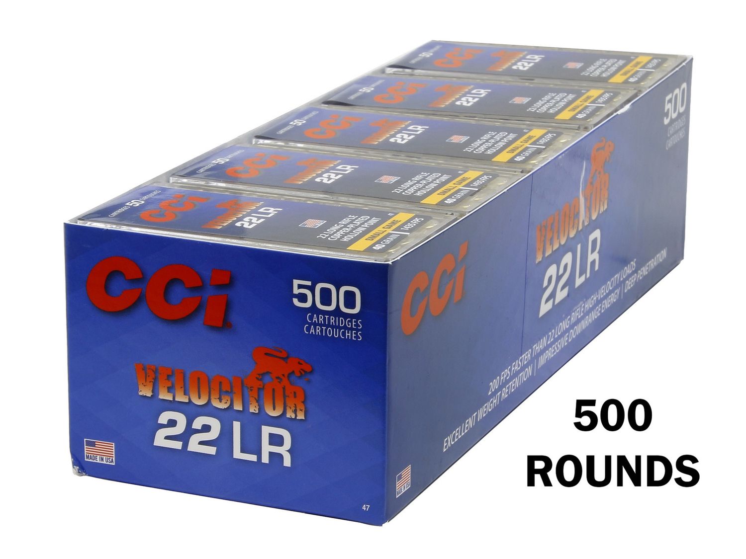 22 CCI Velocitor HP 40gr 1435FPS 500Rnds