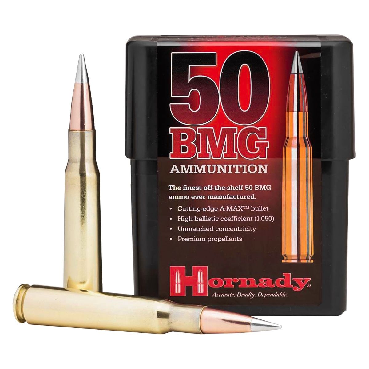 50 A-Max BMG Hornady 750gr Match Ammunition Box 10
