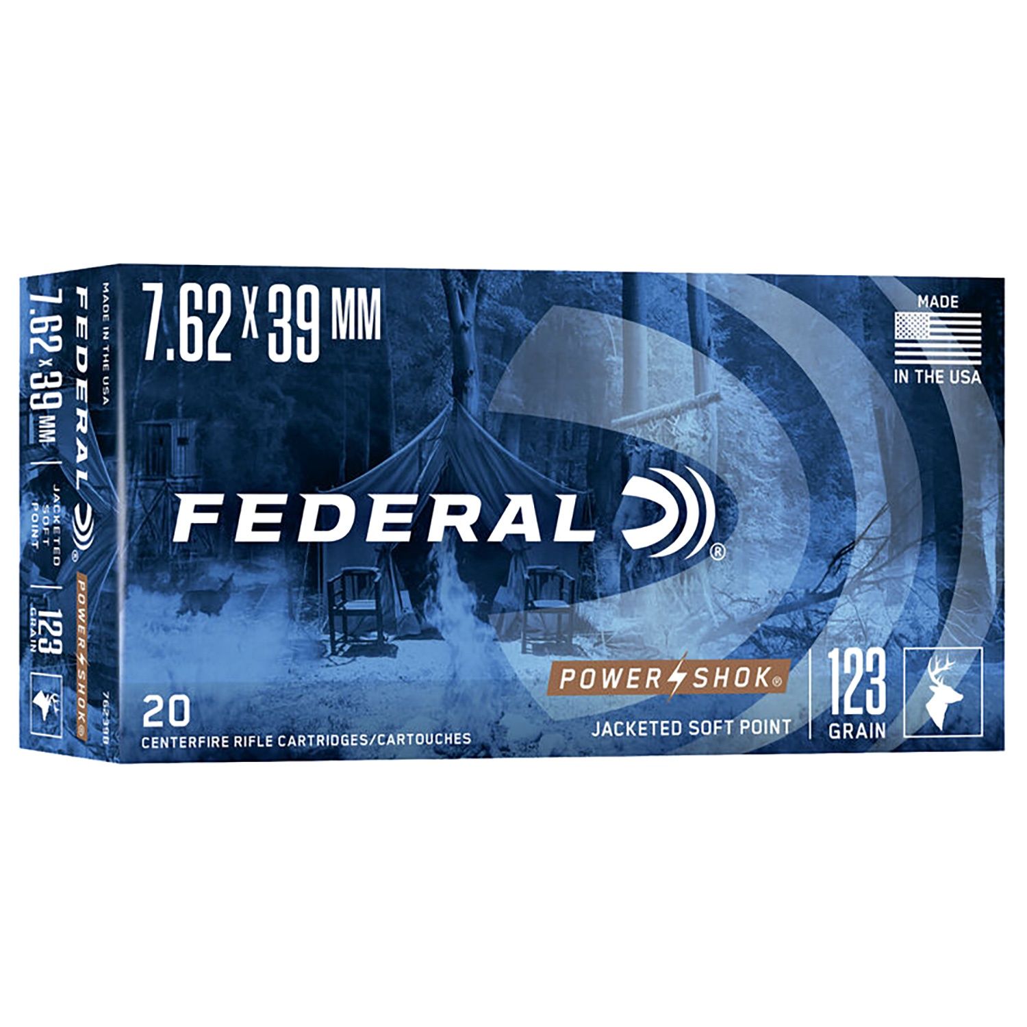 7.62x39 Federal 123gr Power Shok 20rnds
