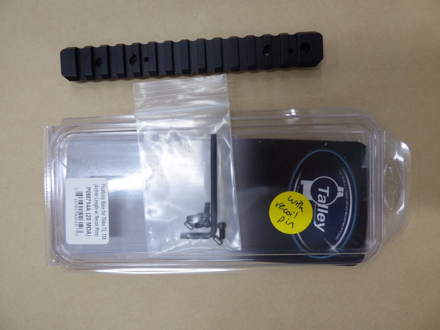 Talley Rail Tikka t3 / T3X 20 MOA P0O714A (with recoil pin)