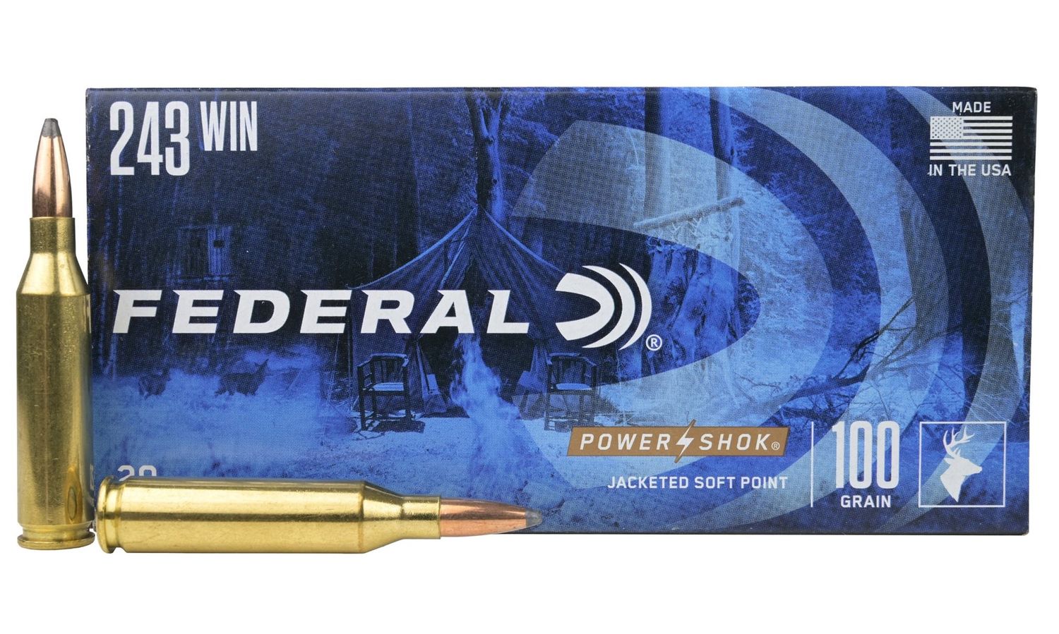 243 Federal 100gr Power Shock