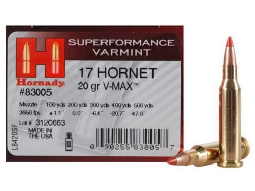 Hornady 17 Hornet 20gr V-Max Superformance Varmint