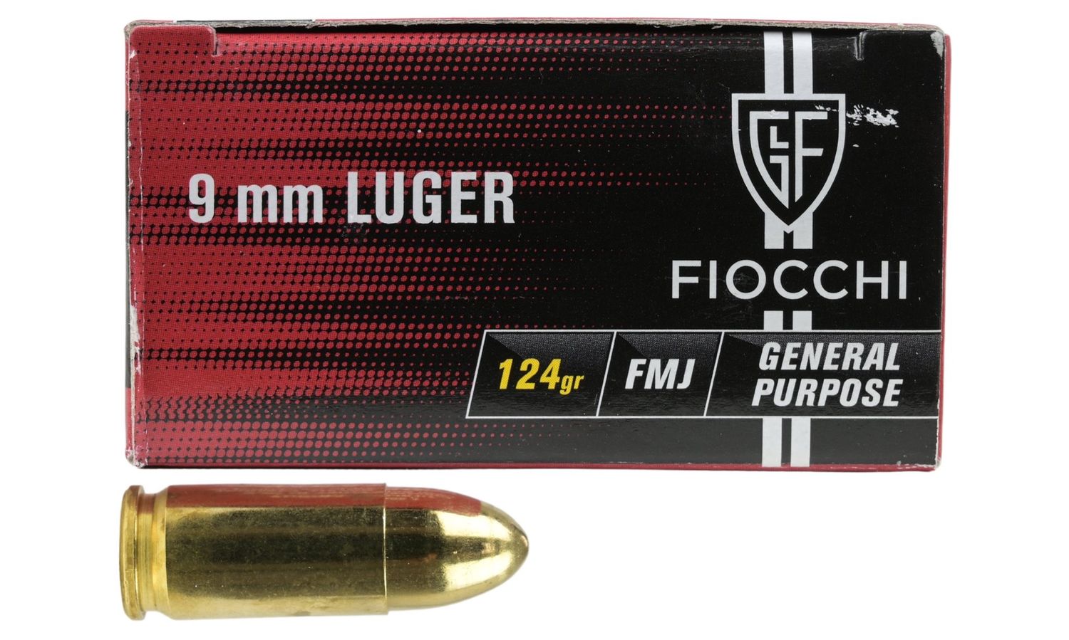 9mm Luger Fiocchi 124gr FMJ