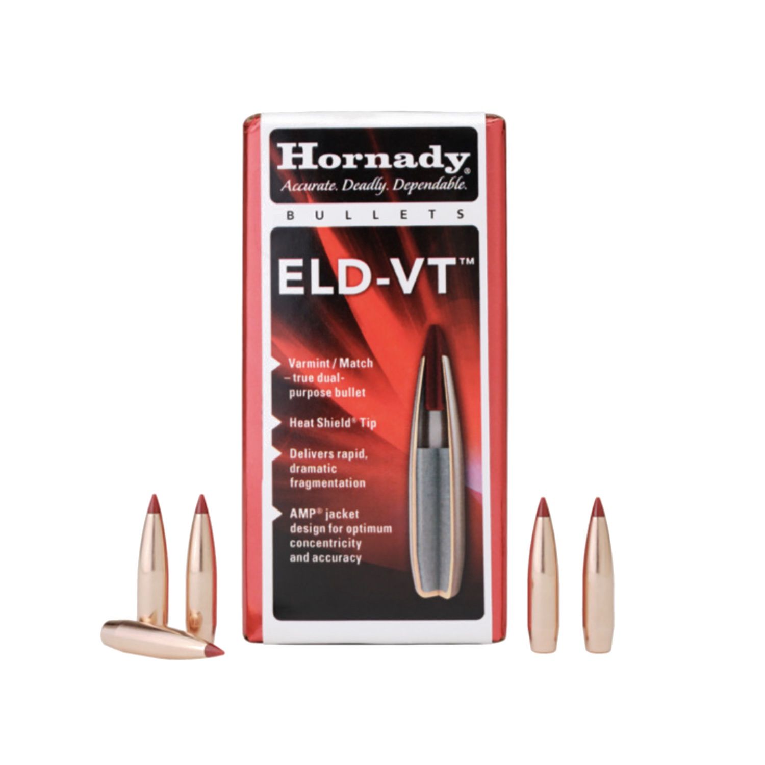 Hornady 22cal 62gr ELD-VT Projectiles 100 pack