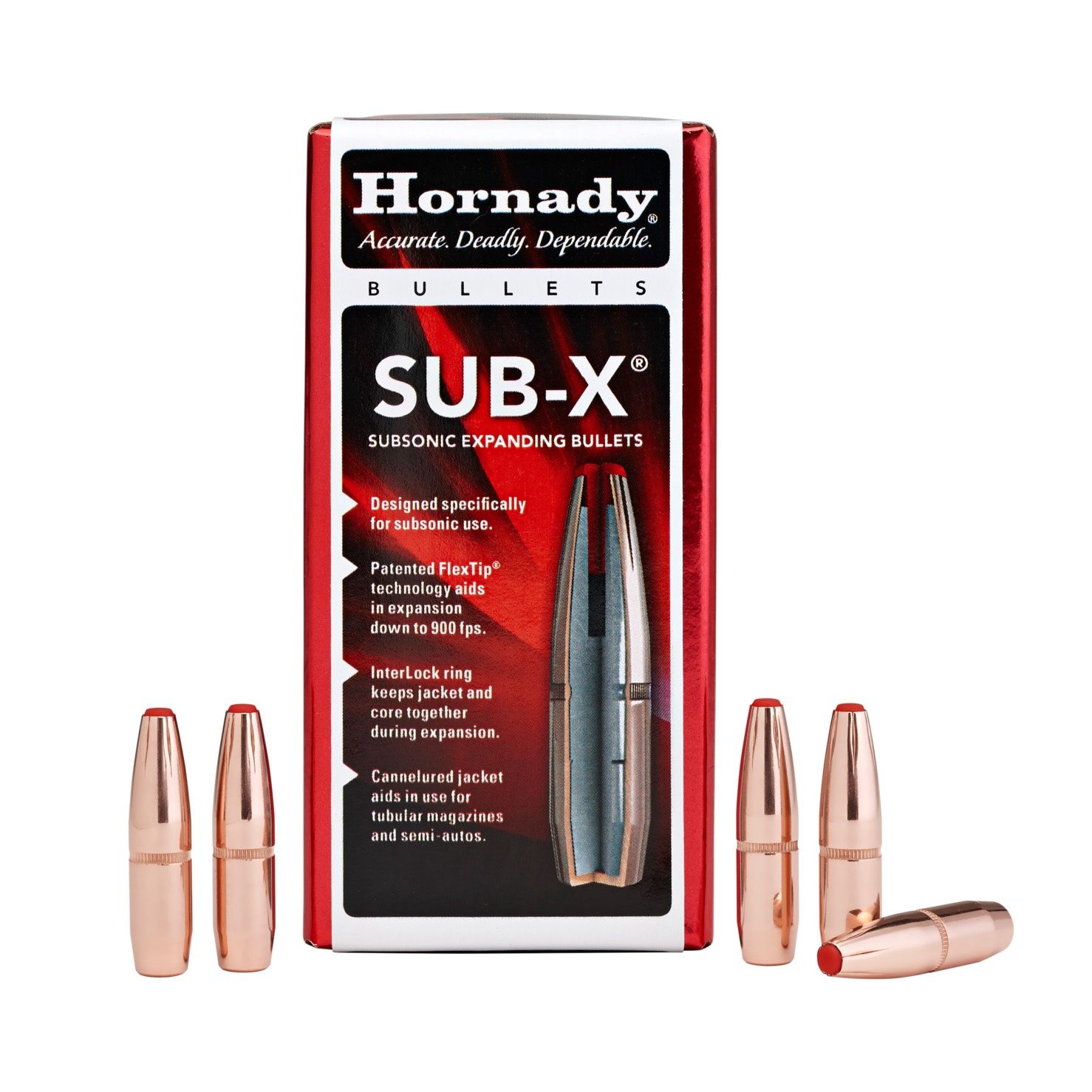 Hornady 30cal .308 dia 190gr Sub-X Projectiles 100 pack