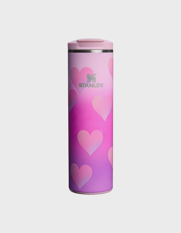 The Transit Fliptop Mug 16oz Powder Pink Heart Gradient