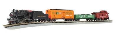 N Scale - The Keystone - Standard DC -- Pennsylvania Railroad 0-6-0, 3 Cars, 24&quot; E-Z Track Circle, Power Pack
