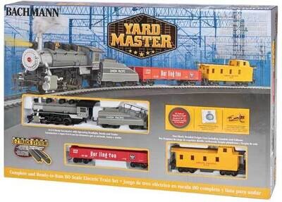 HO Scale - Yard Master Train Set - Standard DC -- Union Pacific Locomotive, Tender, Caboose; CB&amp;Q Freight Car