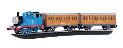 HO Scale - Thomas &amp; Friends(TM) -- Thomas the Tank Engine with Annie &amp; Clarabel Train Set (blue, red, gold)