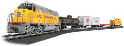 HO Scale - Track King Train Set - Standard DC -- Union Pacific EMD GP40, 4 Cars, Wide-Vision Caboose, E-Z Track Oval(R) Spee